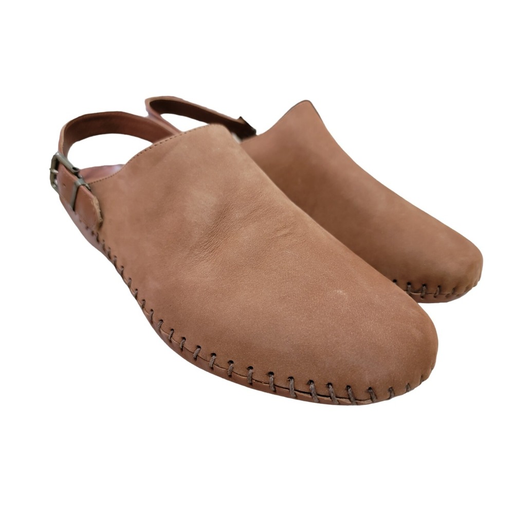 Natural Sport Vista Women's Brown Suede Leather Clogs Ankle Strap Shoes Sz 10 M
